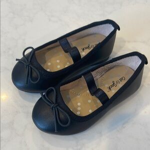 Cat & Jack Black Dress Ballet Flats with Bow and Elastic Strap